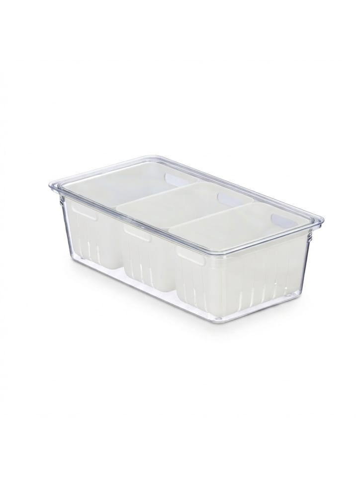 2 x Kühlschrank Organizer in Transparent/ Weiß - (B)32 x (H)10 x (T)17,5 cm