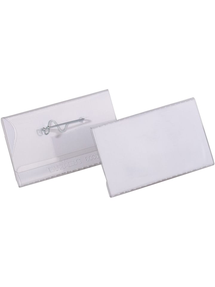 Namensschilder 54x90mm quer mit Nadel Packung mit 50 Stück