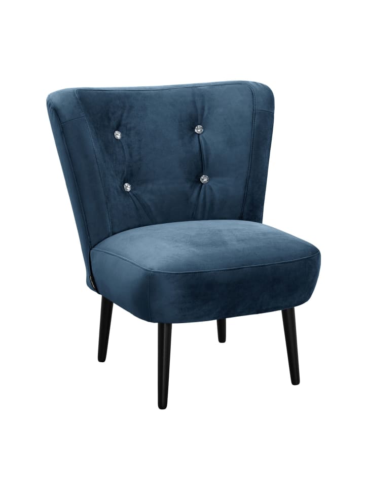 COCKTAILSESSEL Kayleigh Samtvelours dunkelblau