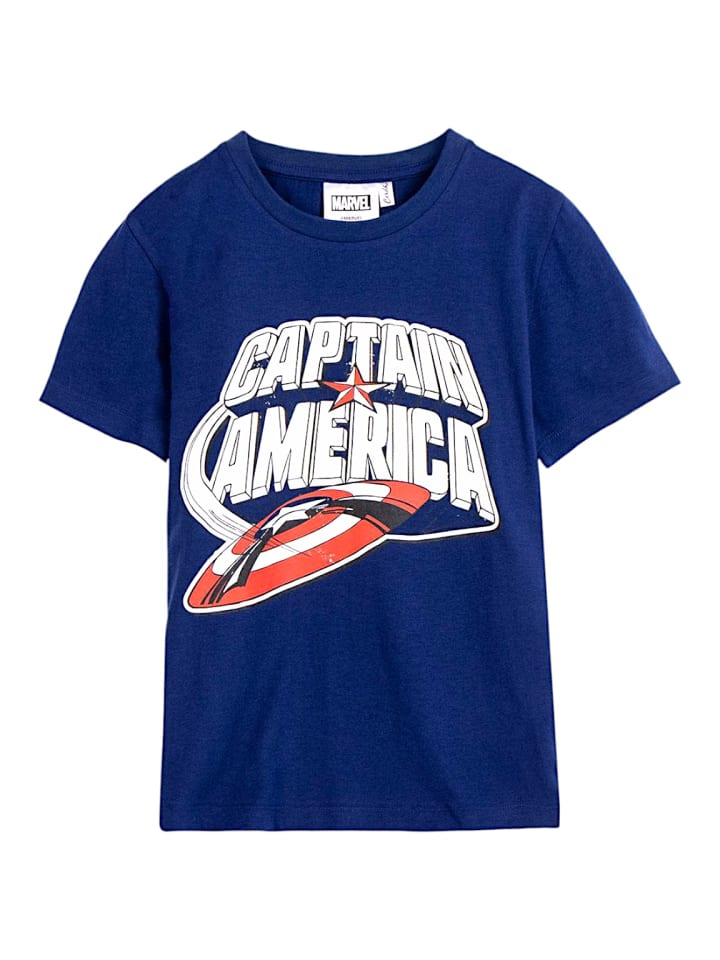 T-Shirt Captain America Marvel in Dunkelblau