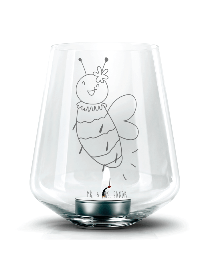 Laterne Biene Blume ohne Spruch in Transparent