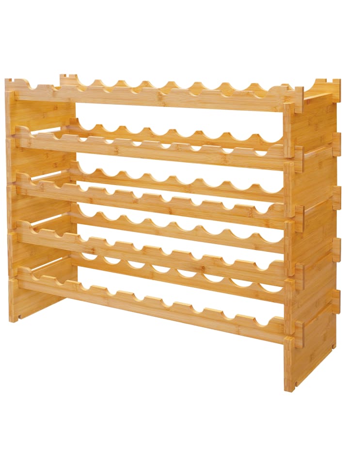 Weinregal in Natur - (B)85 x (H)68 x (T)25,5 cm