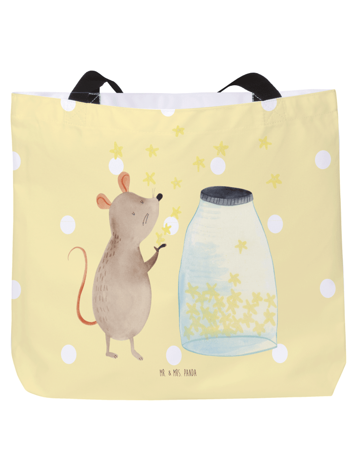 Tasche Maus Sterne ohne Spruch in Gelb Pastell