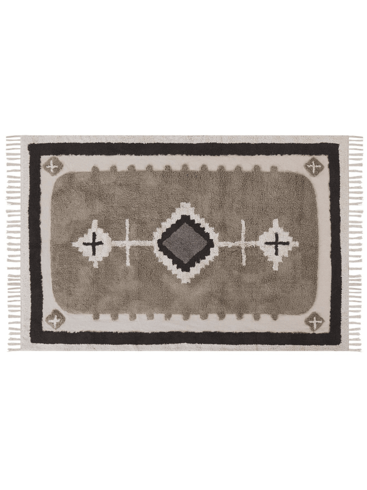 Kurzflor GEYVE in Beige/Braun - (W) 140 x (H) 1 x (L) 200 cm