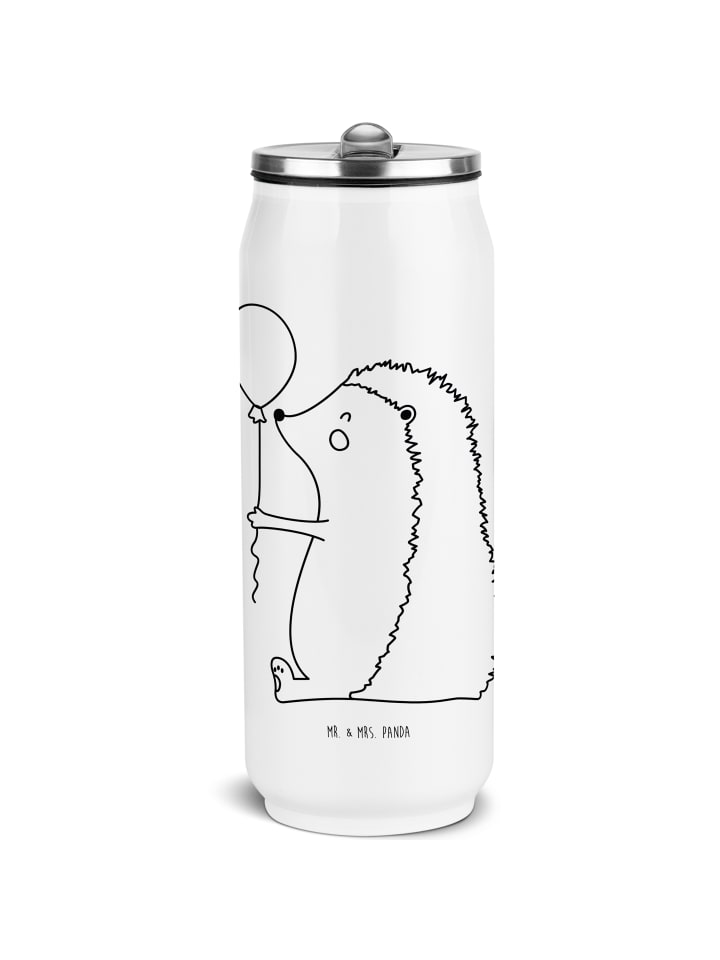 Trinkflasche Igel Luftballon ohne Spruch in Weiß