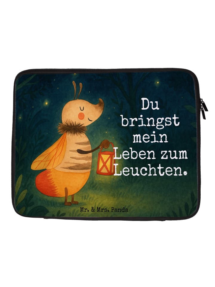 Laptop Tasche Glühwürmchen Design mit Spruch in Weiß
