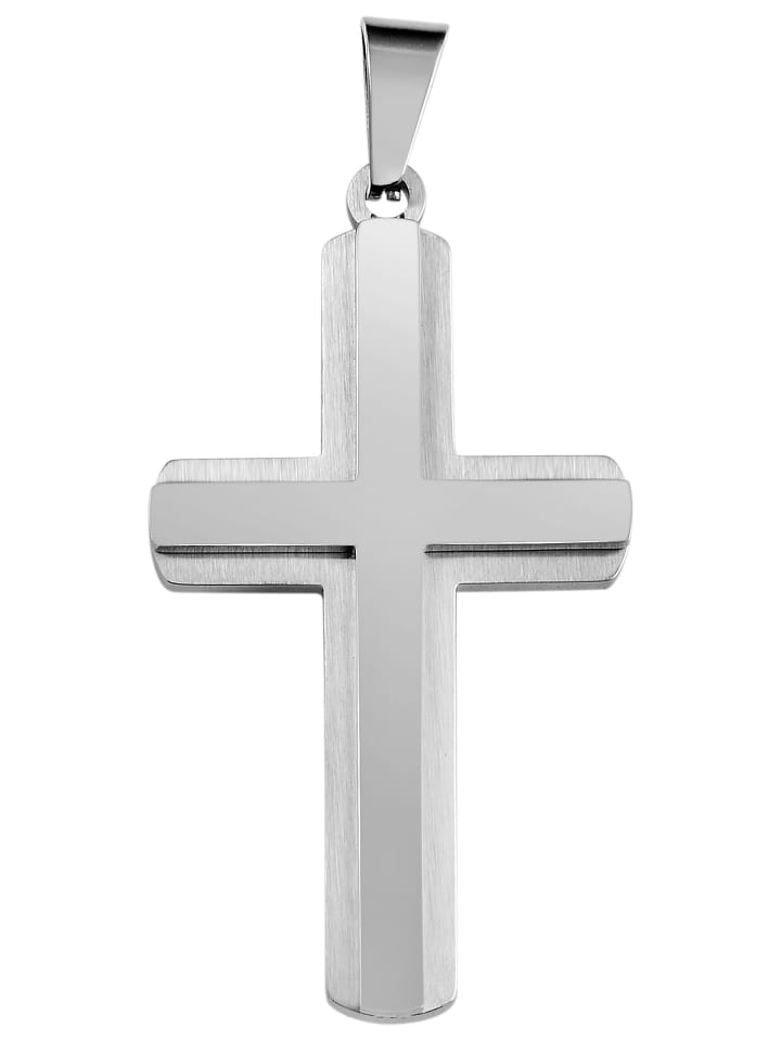 Damen Anhänger – Kreuz Kreuzanhänger aus Edelstahl in silber