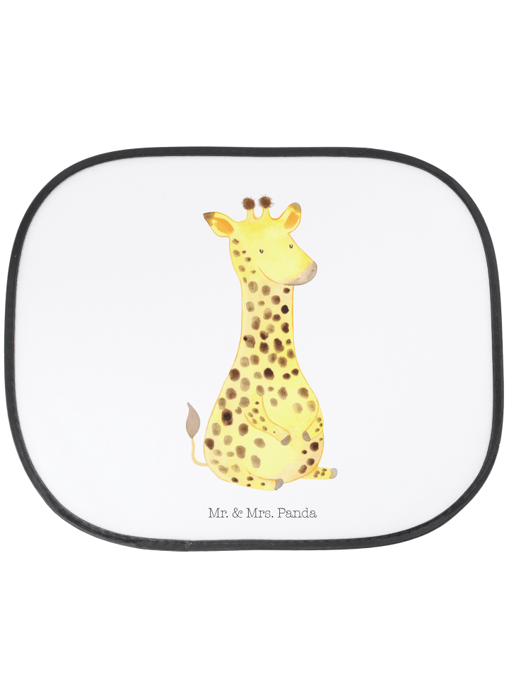 Auto Sonnenblende Giraffe Zufrieden ohne Spruch in Weiß