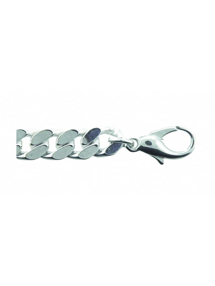 Damen 925 Silber Flach Panzer Armband 19 cm Ø 7,9 mm in silber