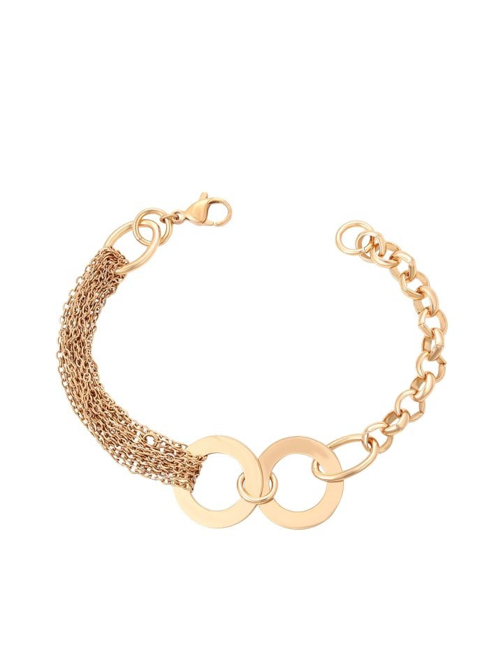 Women Multi Chain Bracelet in Rose Gold