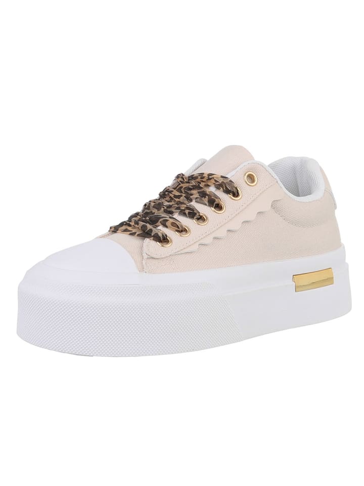 Freizeitschuh in Beige und Weiß