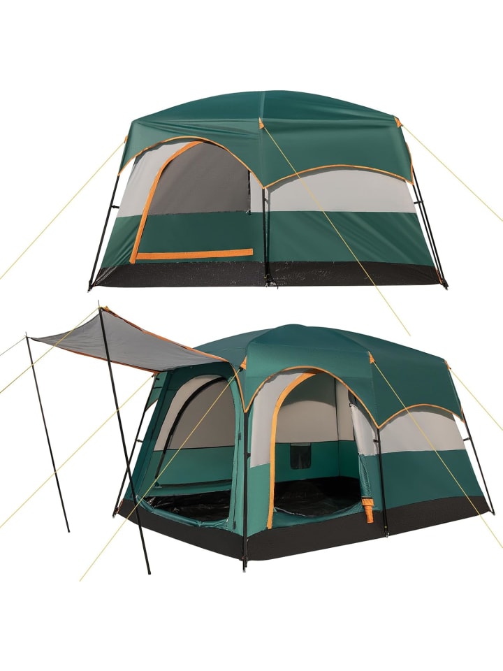 Campingzelt für 4-6 Personen in Grün