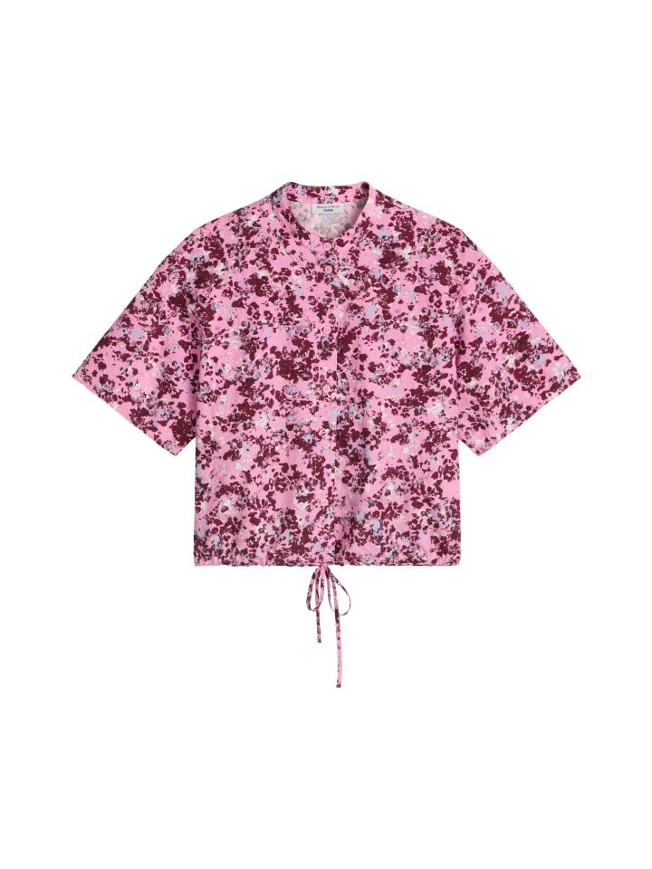 Kurzarm-Bluse relaxed in Medium Pink