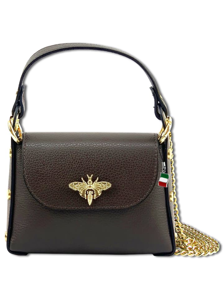 Florence Umhängetasche Leder dunkelbraun ca. 19cm