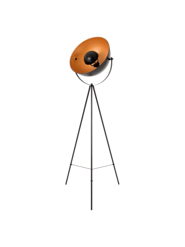 Stehleuchte "BERNICE" in schwarz-gold - (L)55 cm x (B)55 cm x (H)153 cm