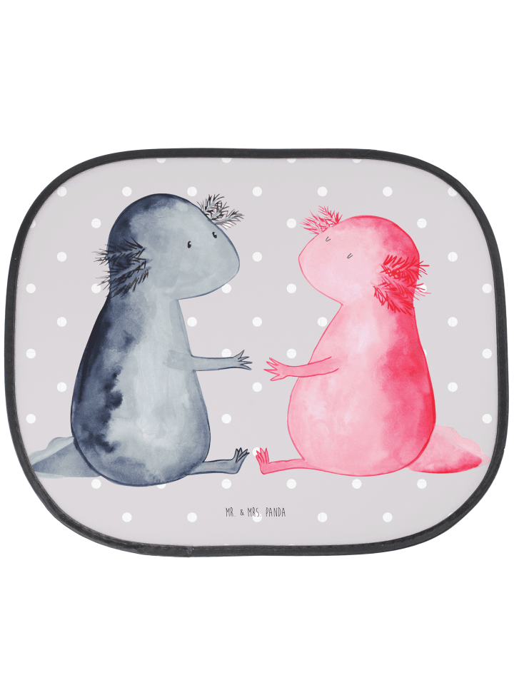 Hitzeschutz Auto Axolotl Liebe ohne Spruch in Grau Pastell