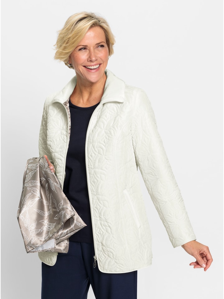 Jacke mit Schal in ecru