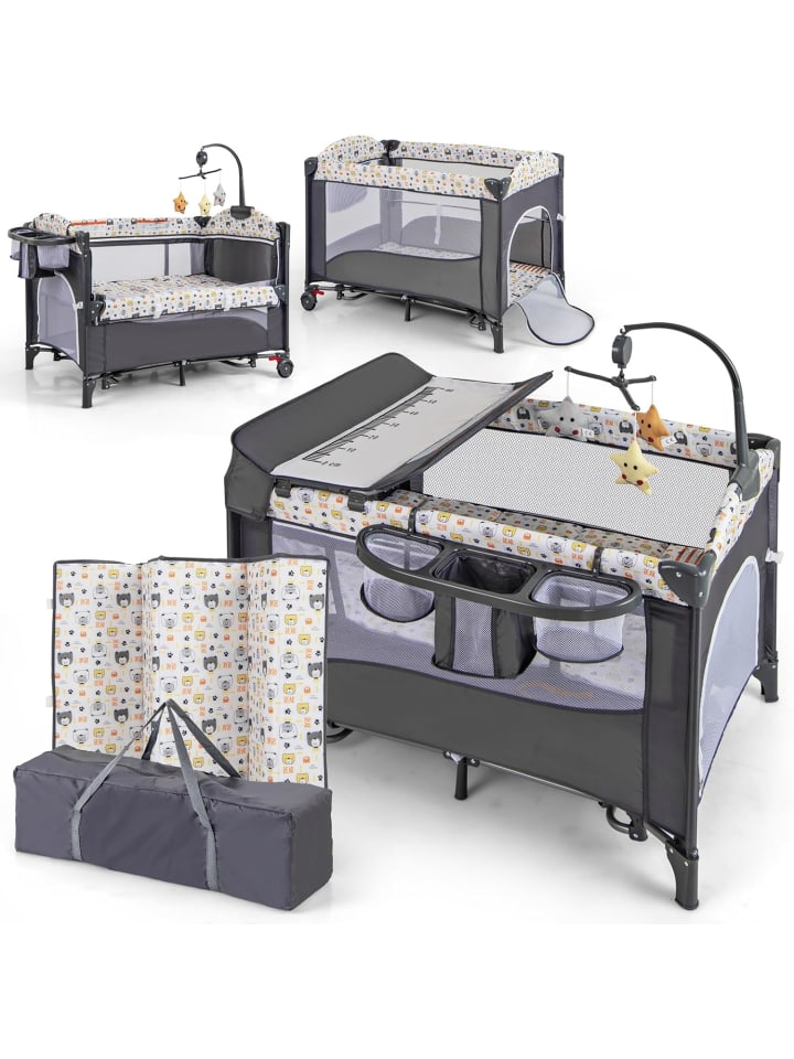 5 in 1 Babybett in Grau