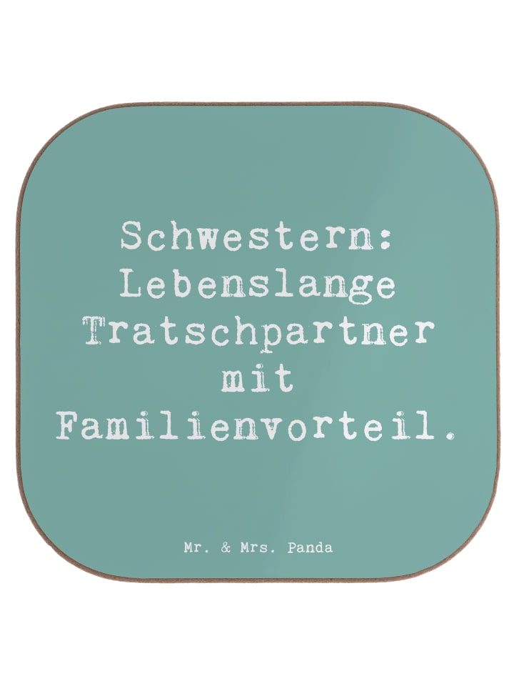 Untersetzer Spruch Schwestern Tratschpartner mi... in Meeresbrise