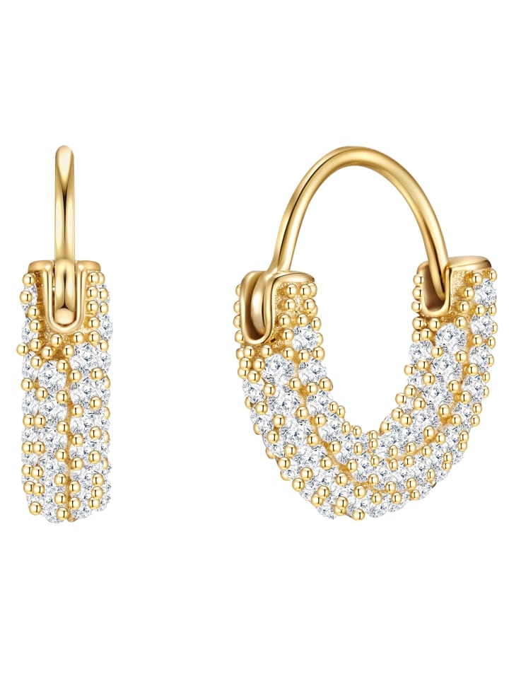 Creolen aus Sterling Silber mit Zirkonia in gelbgold