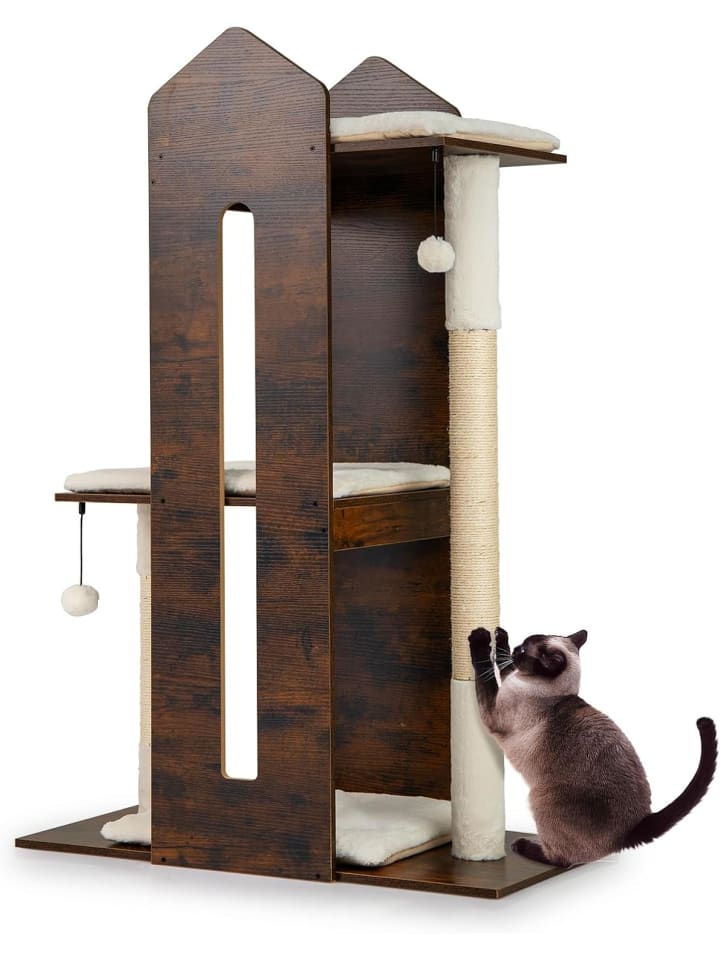 Kratzbaum Holz 120 cm in Braun