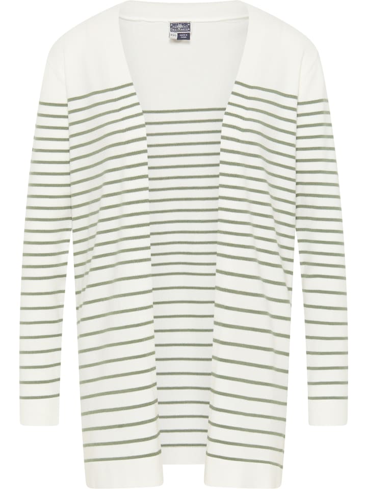 Damen Cardigan in Wollweiss Oliv