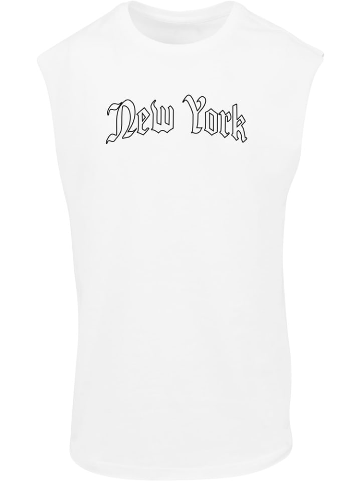 T-Shirt "New York Wording Sleeveless Tee" in Weiß