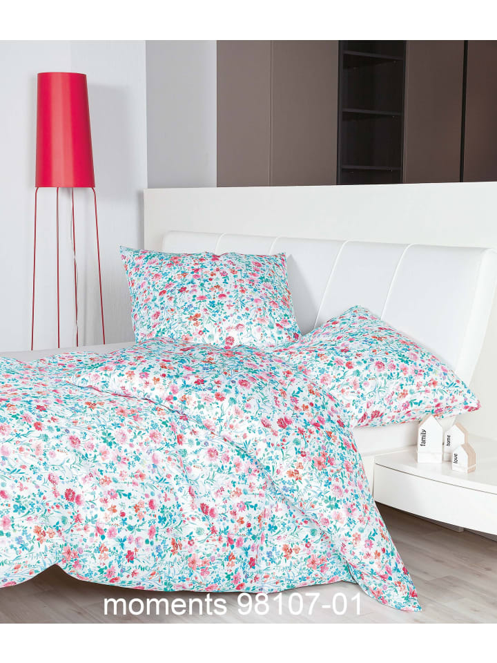 Janine Mako-Satin Baumwoll-Bettwäsche Moments in rosa mint