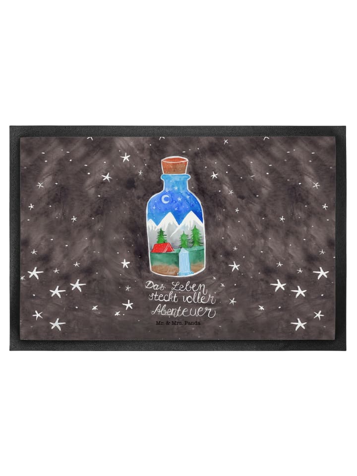 Schmutzfangmatte Flasche Abenteuer mit Spruch in Bunt