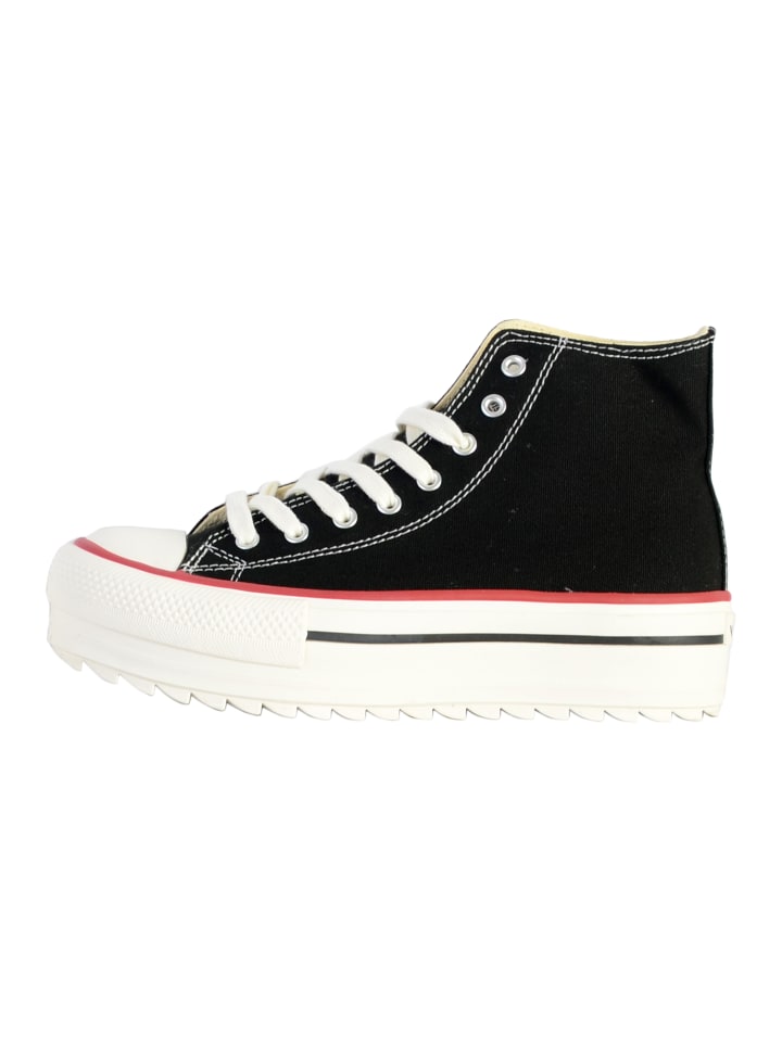 Hohe Schnür-Sneaker Schwarz
