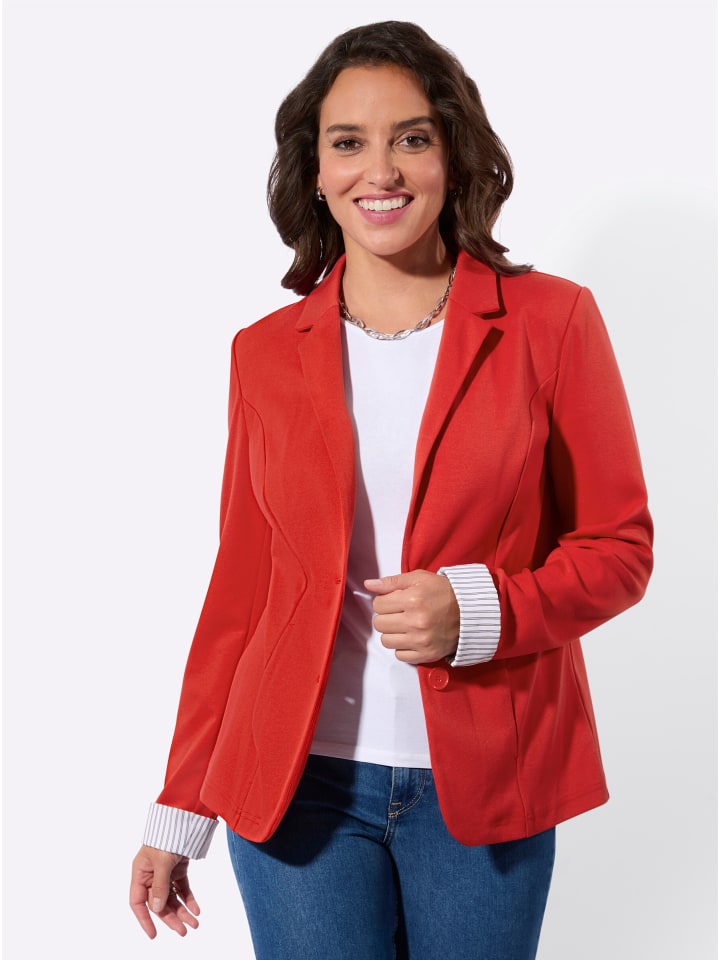Jersey-Blazer in erdbeere