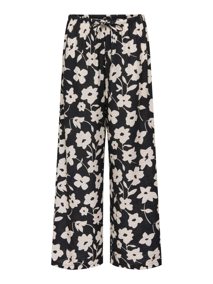 Hose mit weitem Beinschnitt in Black
