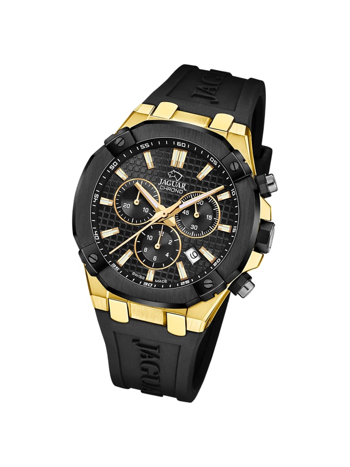 Chronograph-Armbanduhr Jaguar Diplomatic schwarz groß (ca. 44mm)