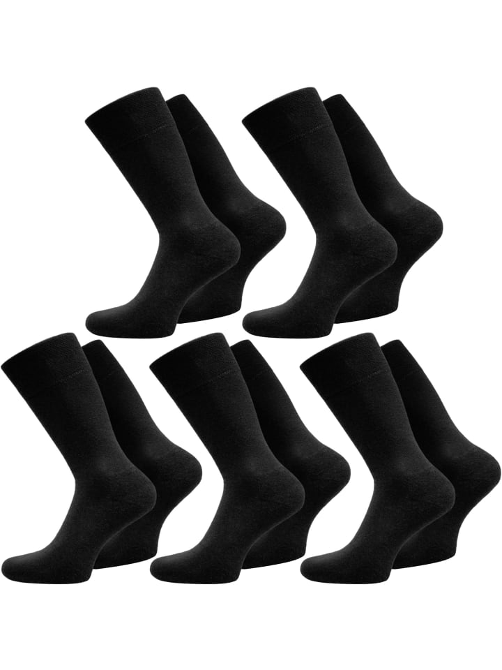 10 Paar Herrensocken Schwarz in Schwarz