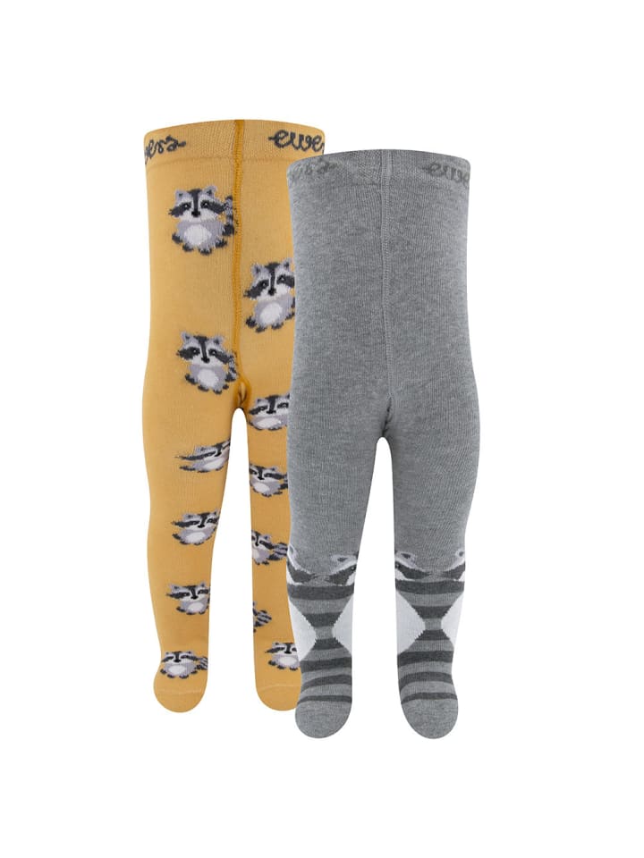 2er-Set Strumpfhose 2er Pack Waschbär in curry