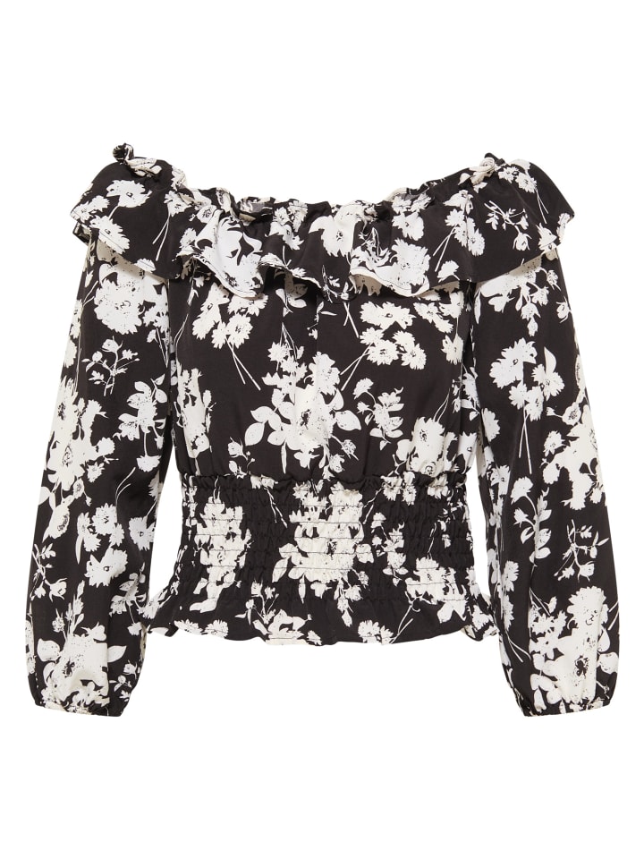 Damen Bluse in Schwarz Weiss