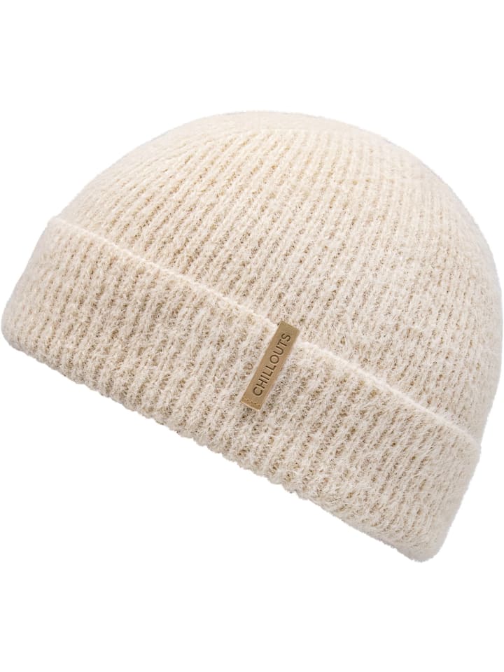 Strickmütze in beige