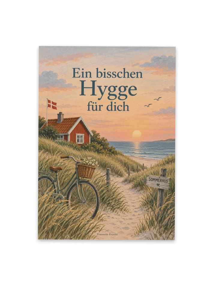 Postkarte Küstenlandschaft pastellfarben Design... in Weiß