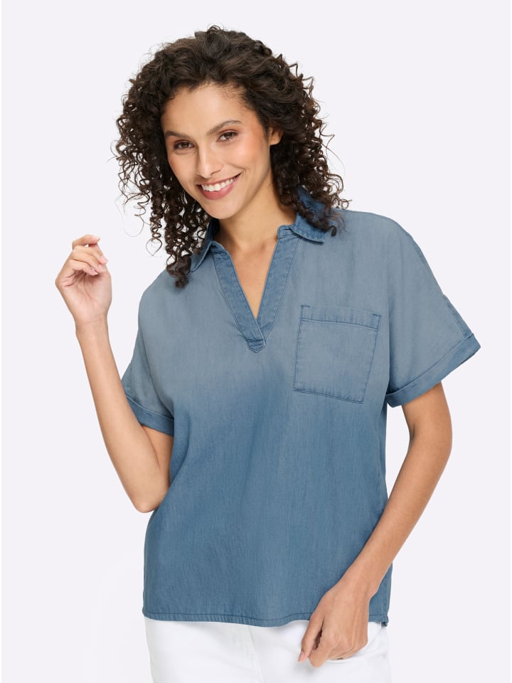 Jeansbluse in blue-bleached