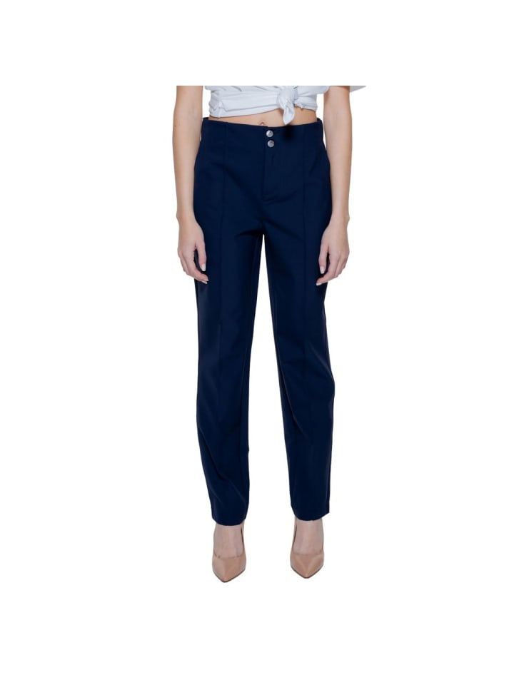 Blau Polyamid Freizeithose