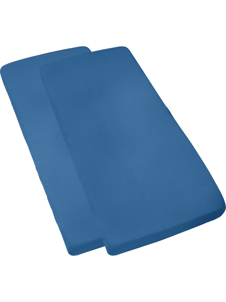 Single-Jersey Kinder-Spannbettlaken im 2er-Pack Murnau in blau