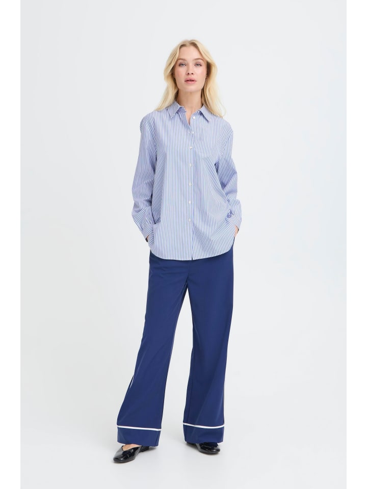 Langarm BYHANIO Regular fit in HANIO STRIPE DELLA ROBBIA BLUE