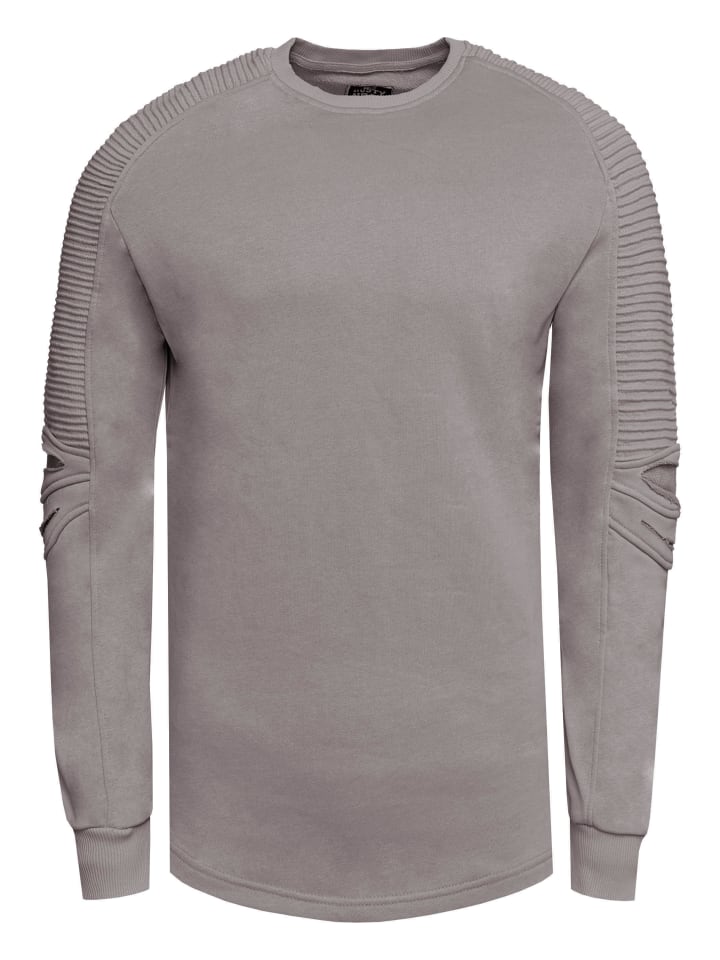 Biker Sweater in Dunkel Grau