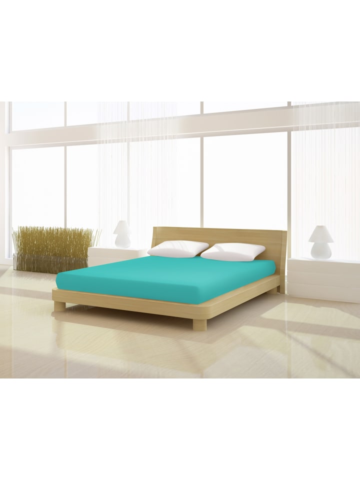 Spannbetttuch Jersey classic 140 - 160 x 200 cm in türkis