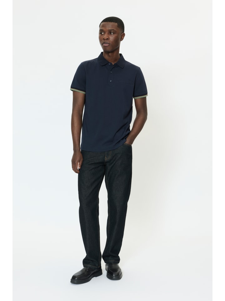 Poloshirt MAjeremy Gerade Passform in Dark Navy