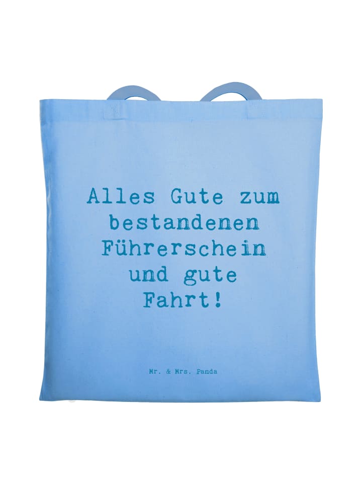 Tote Bag Spruch Erste Erfahrungen im Straßenver... in Sky Blue