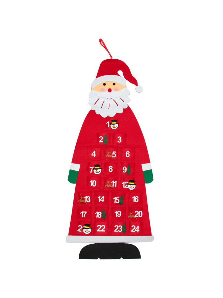 Nikolaus Adventskalender Weihnachtsmann DIY Kalender in Rot