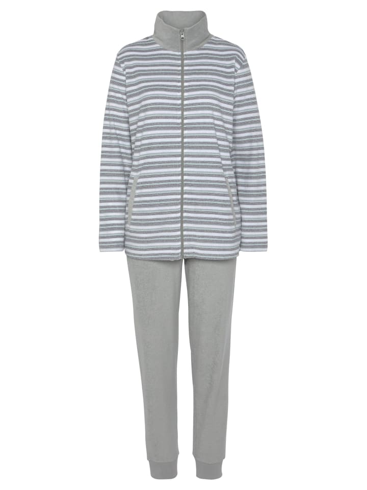 Pyjama in gestreift/grau