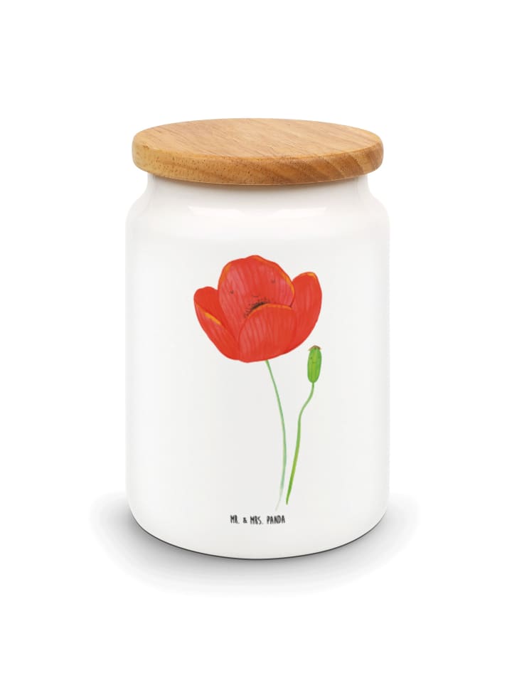 Kaffeedose Blume Mohnblume ohne Spruch in Weiß