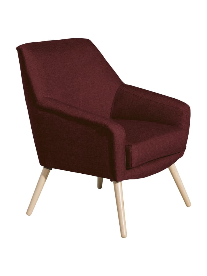SESSEL Kachka Bezug Flachgewebe Buche natur / rot